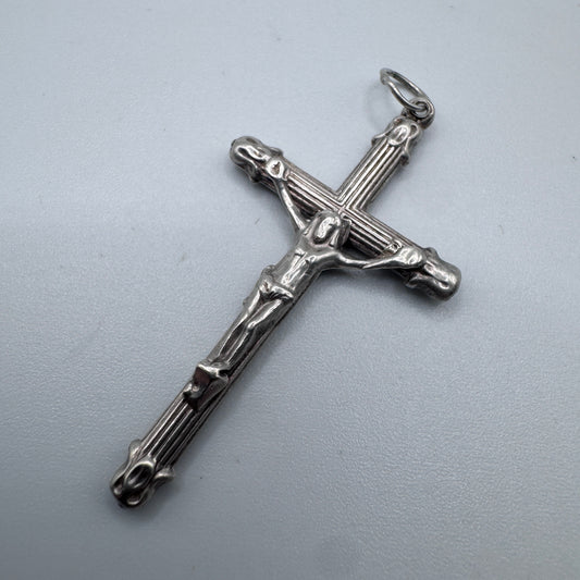 Croix crucifix ancien - argent massif
