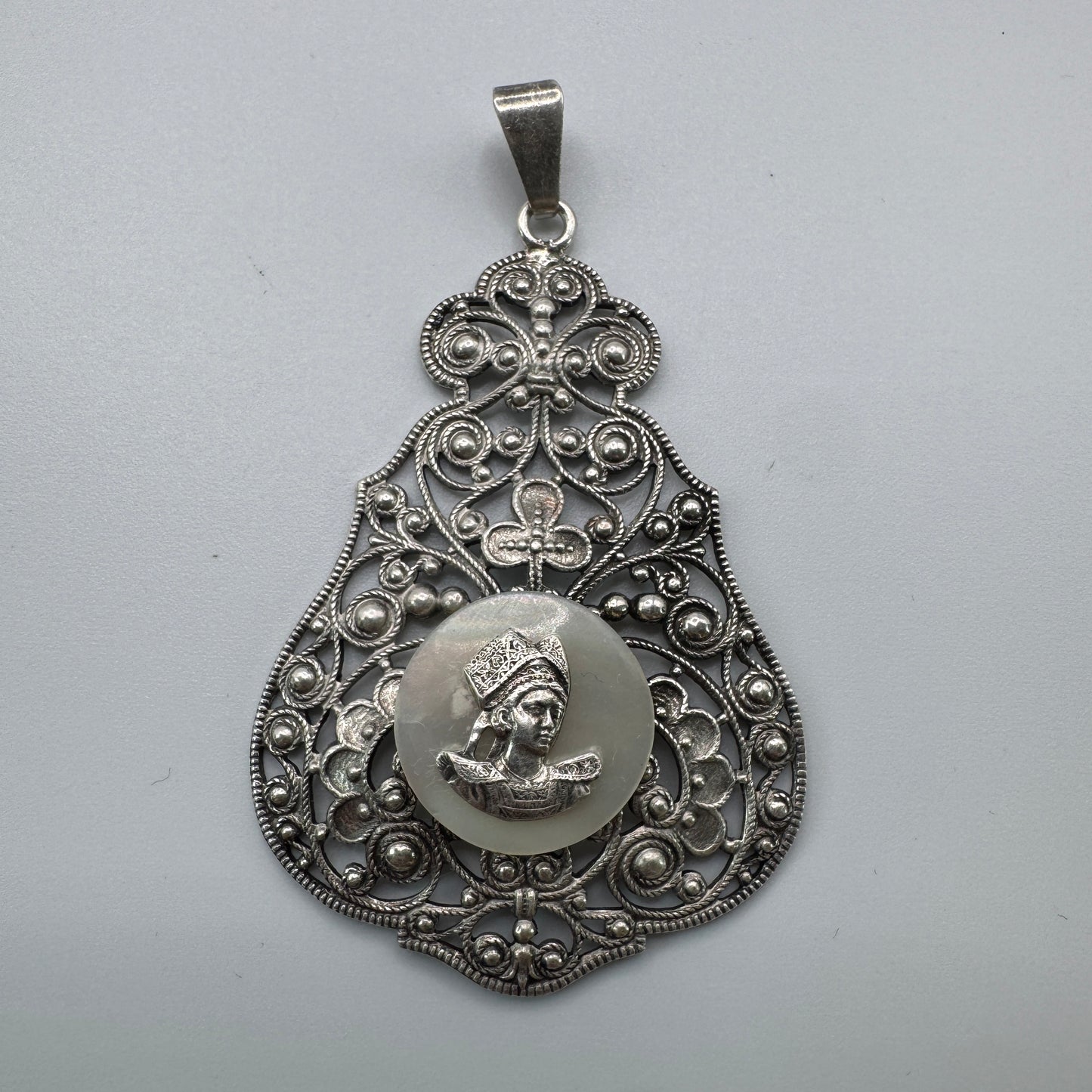 Pendentif ancien « souvenir de Bretagne » - Métal argente
