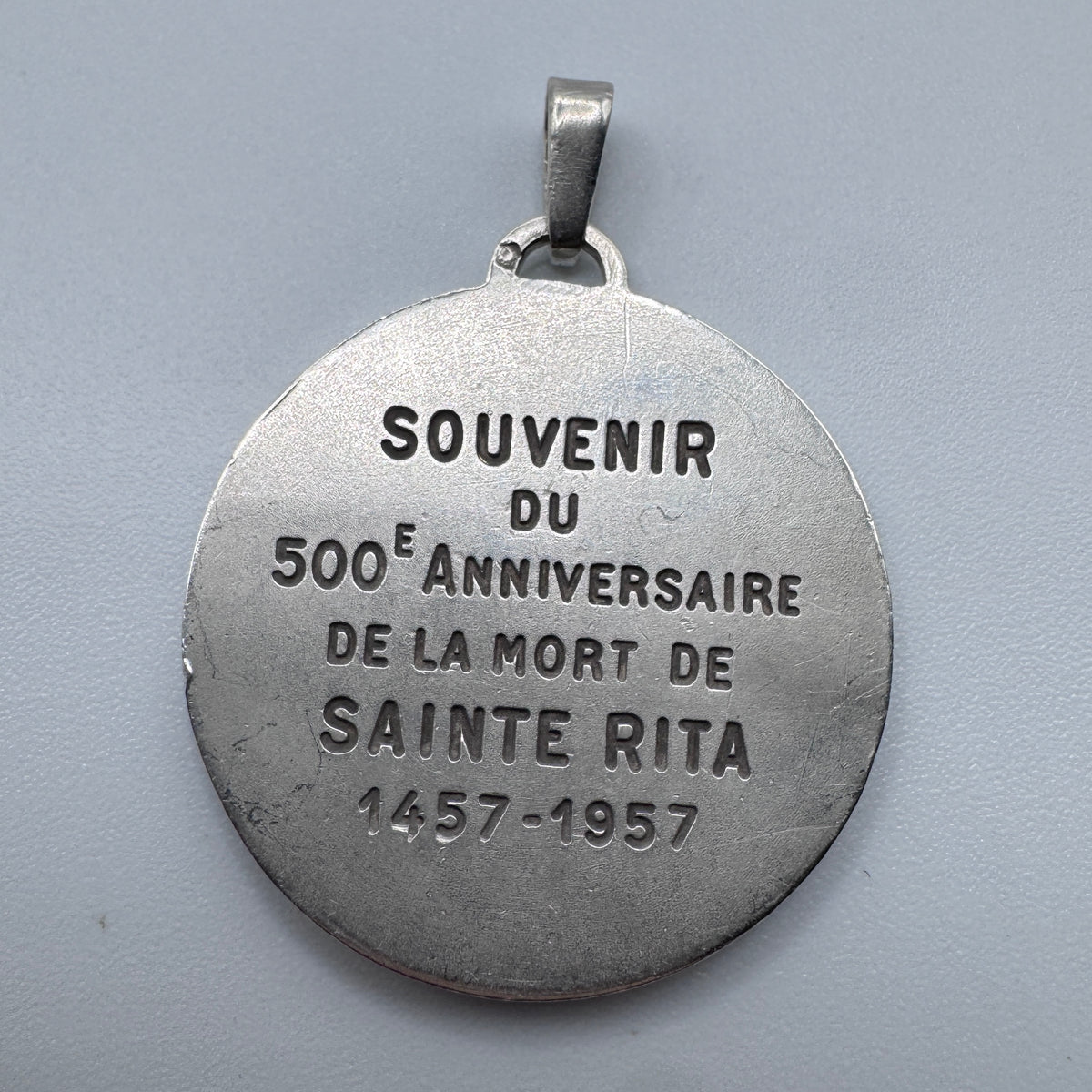 Superbe Medaille religieuse ancienne « Sainte Rita » - argent massif