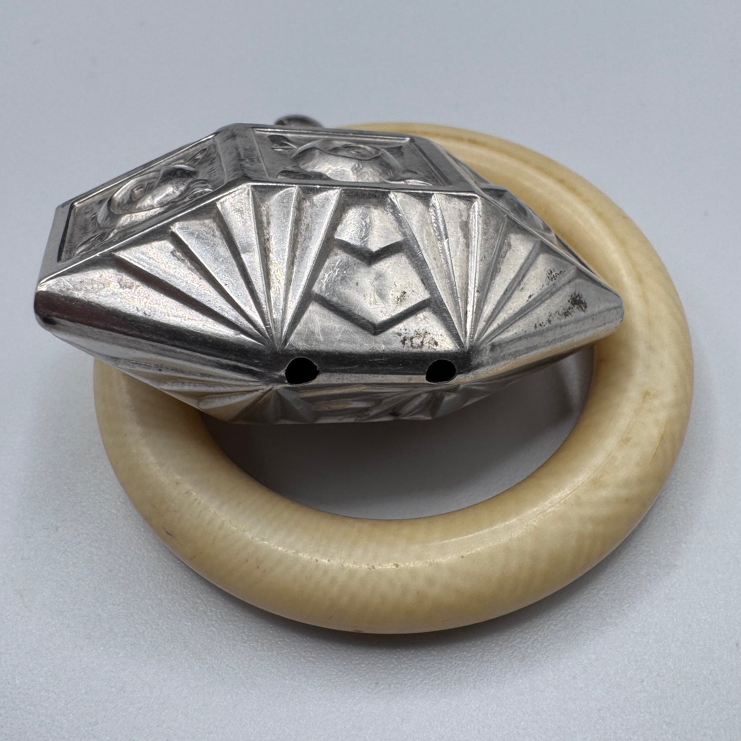 Superbe Hochet ancien en Argent - époque Art Déco