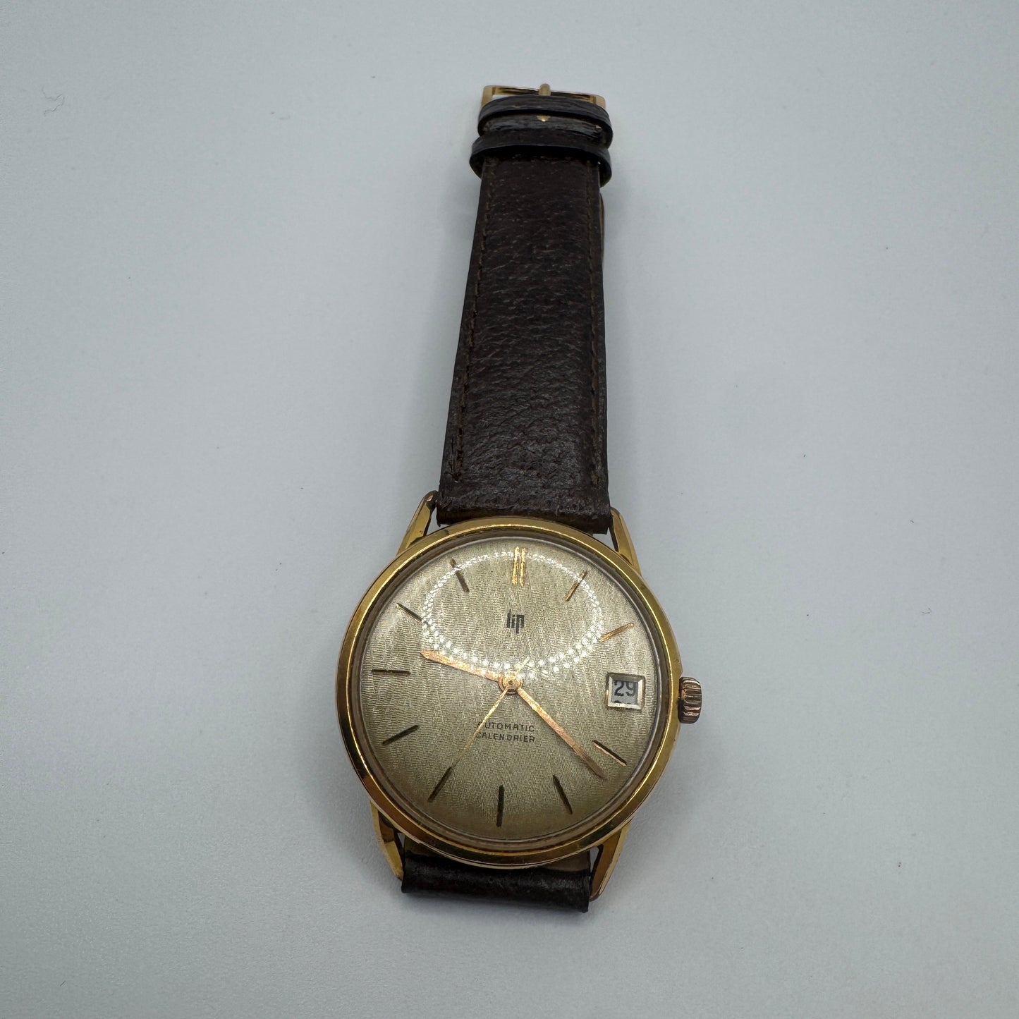 Montre bracelet automatic calendrier ancienne LIP