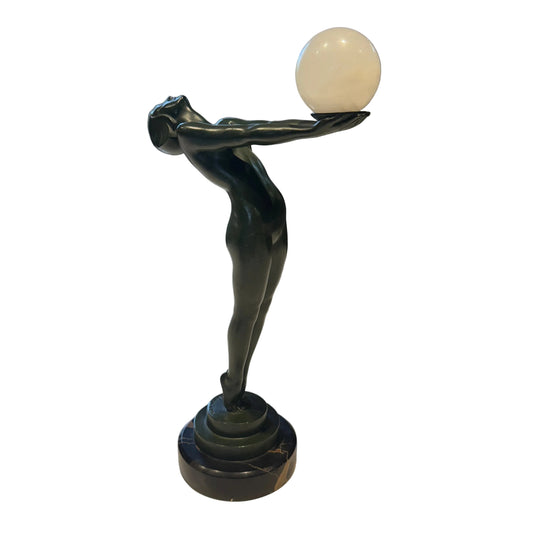 MAX LE VERRIER sculpture en fonte d'art modèle « Lueur » Art Déco 1930