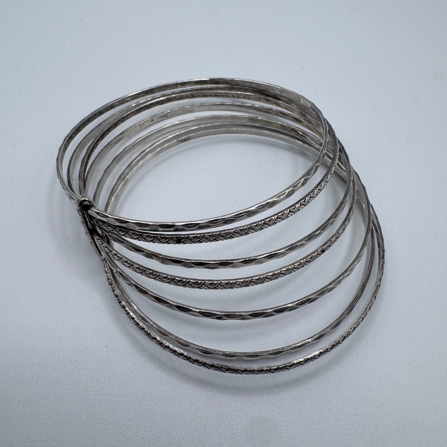 Bracelet ancien « semainier » argent massif