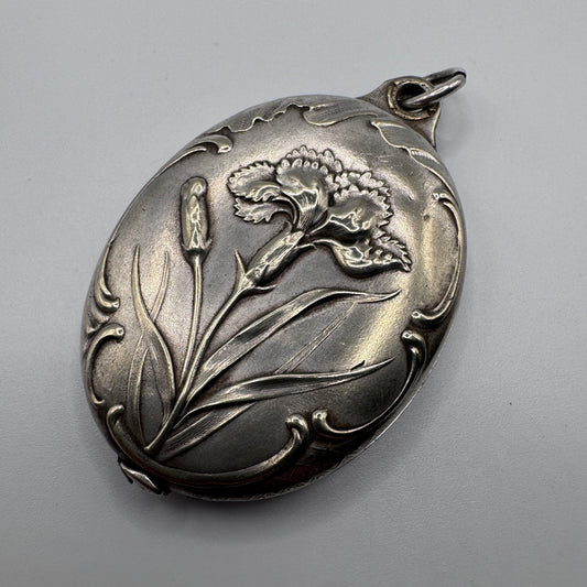 Miroir de poche ancien vers 1900