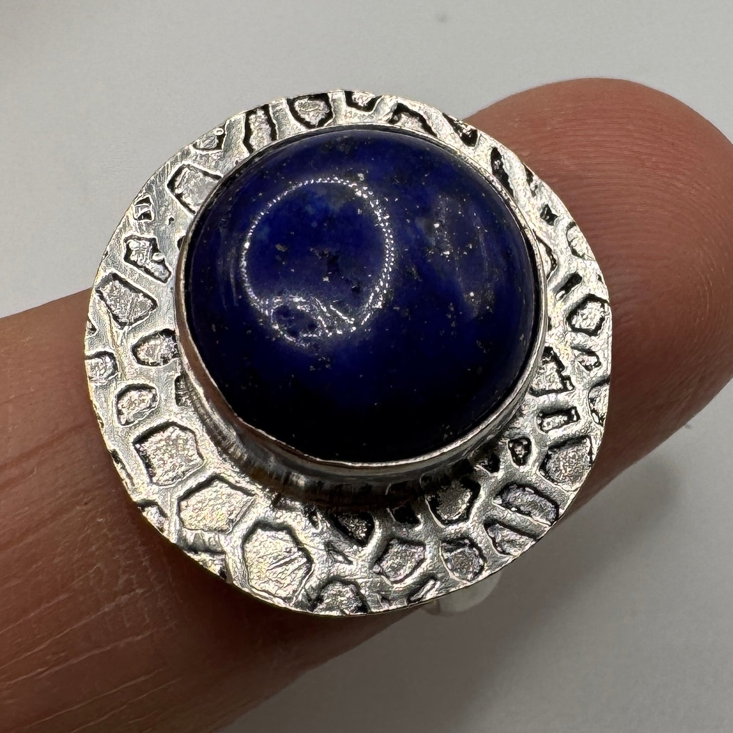 bague en argent et lapis-lazuli