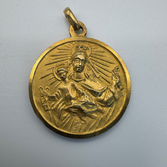 Médaille religieuse ancienne - Vierge à l’enfant