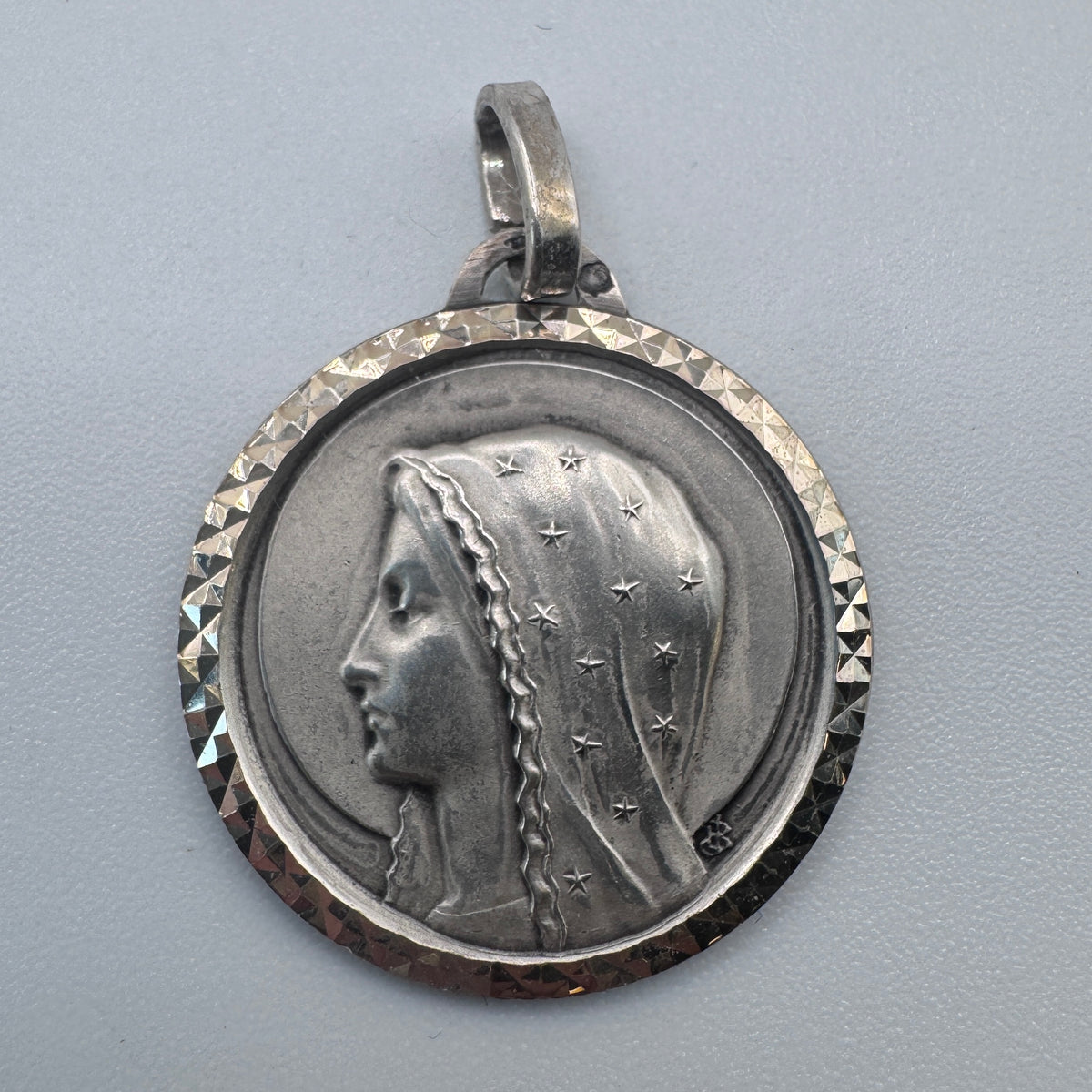 Medaille religieuse ancienne « Sainte Vierge » - argent massif