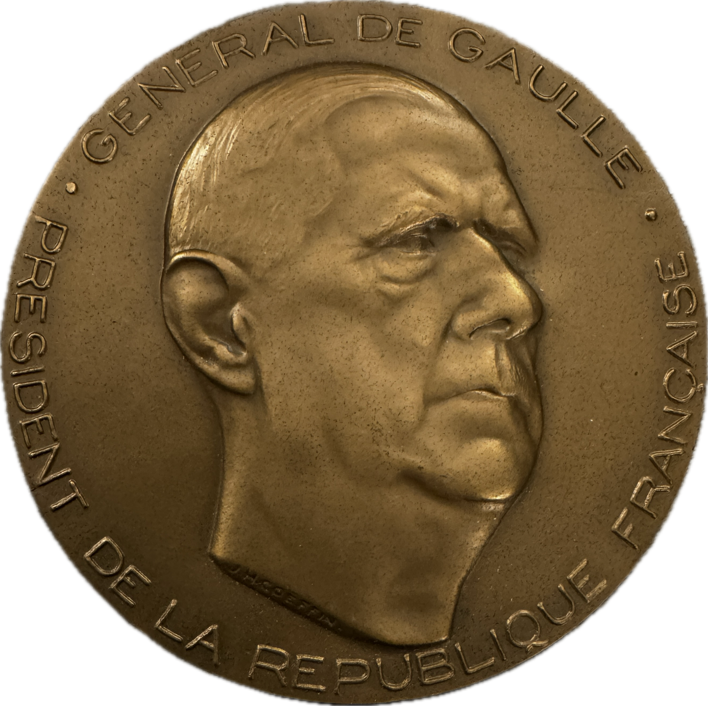 Médaille artistique en bronze « Général de Gaulle »