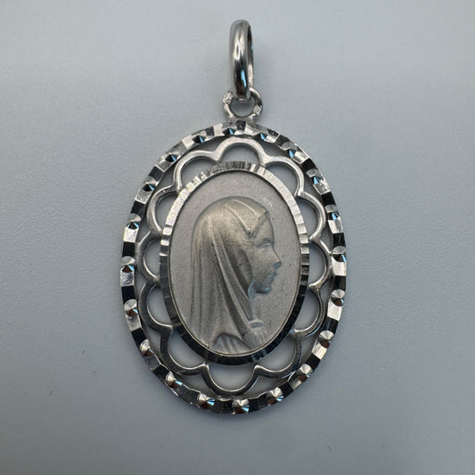 Médaille religieuse ancienne - « Sainte Vierge » - argent