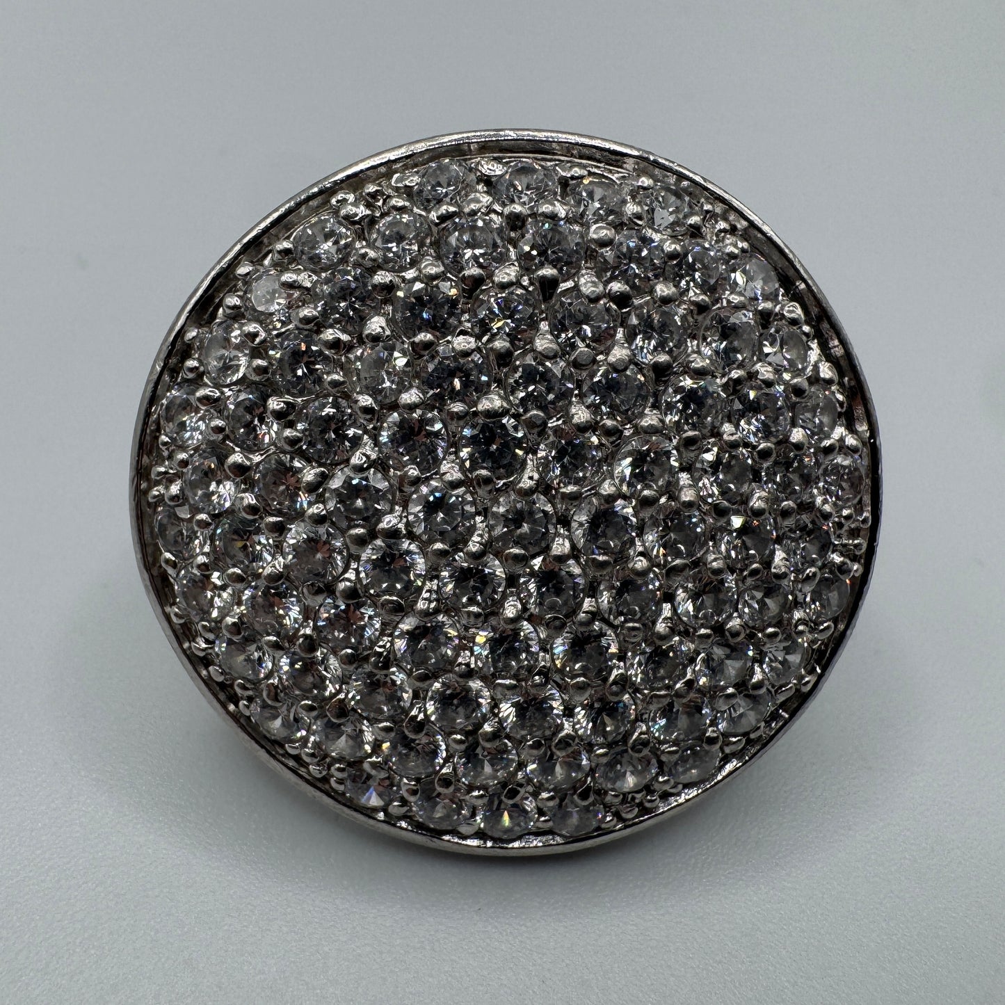 Grosse Bague en argent et brillants