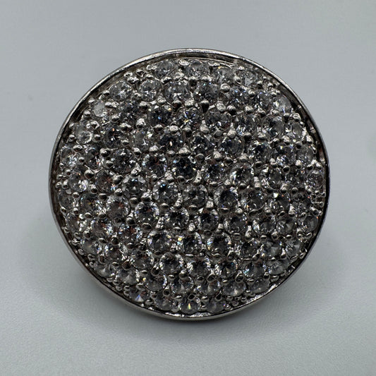 Grosse Bague en argent et brillants