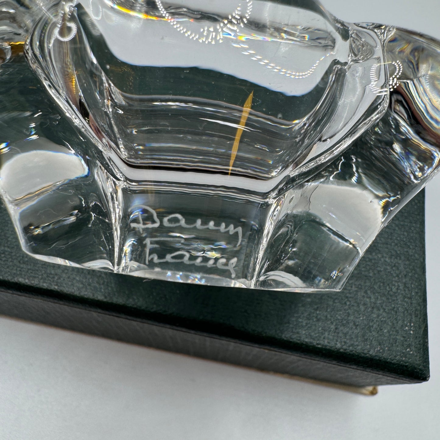 Paire de salerons anciens en cristal DAUM