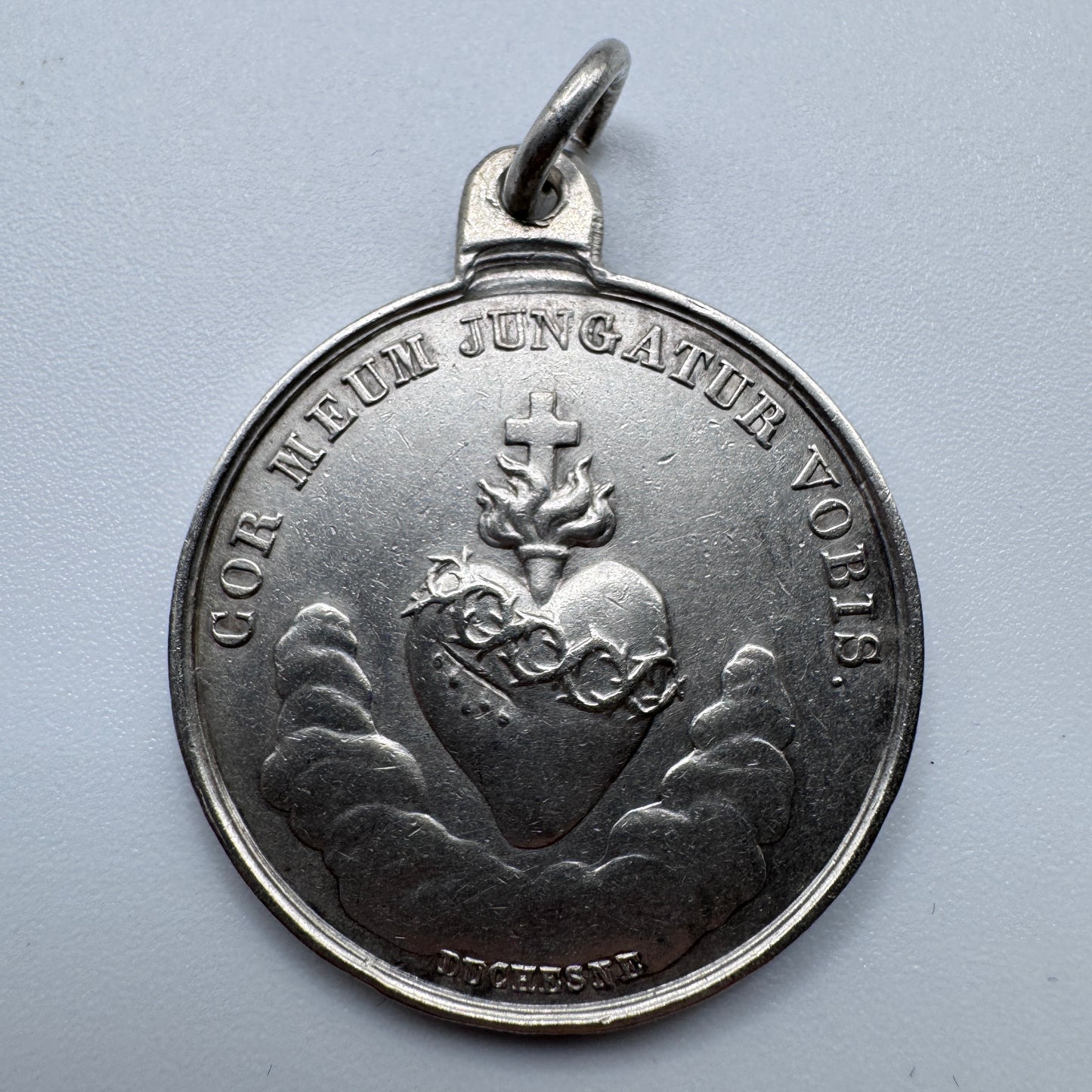 Superbe Médaille religieuse ancienne - « Coeur de Marie » - argent