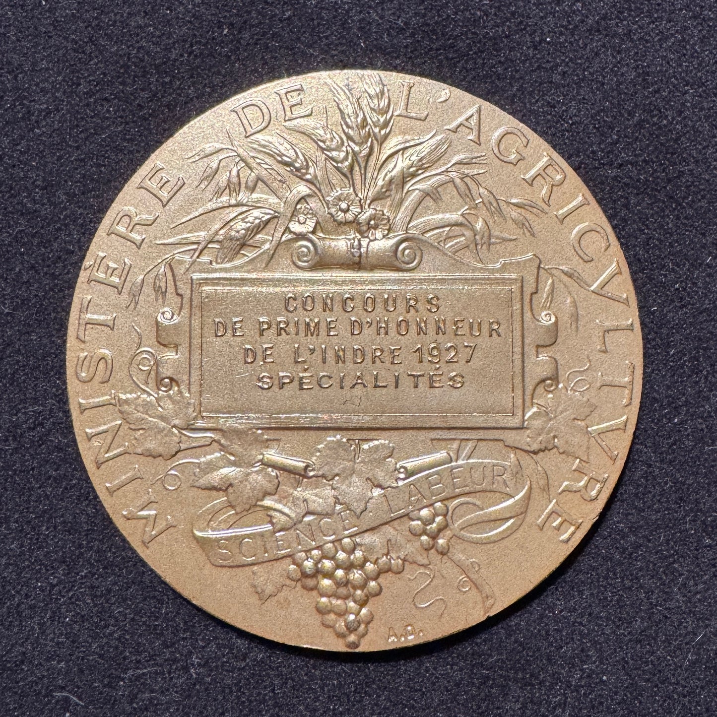 Médaille ancienne en vermeil « Marianne et la Semeuse » par Alphée Dubois