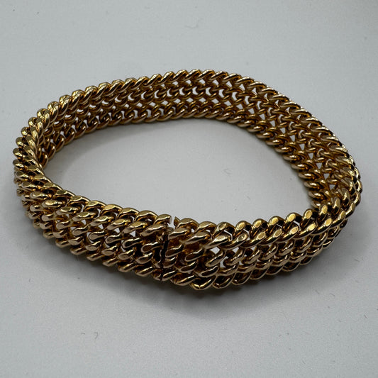 Bracelet vintage maille américaine - plaqué or