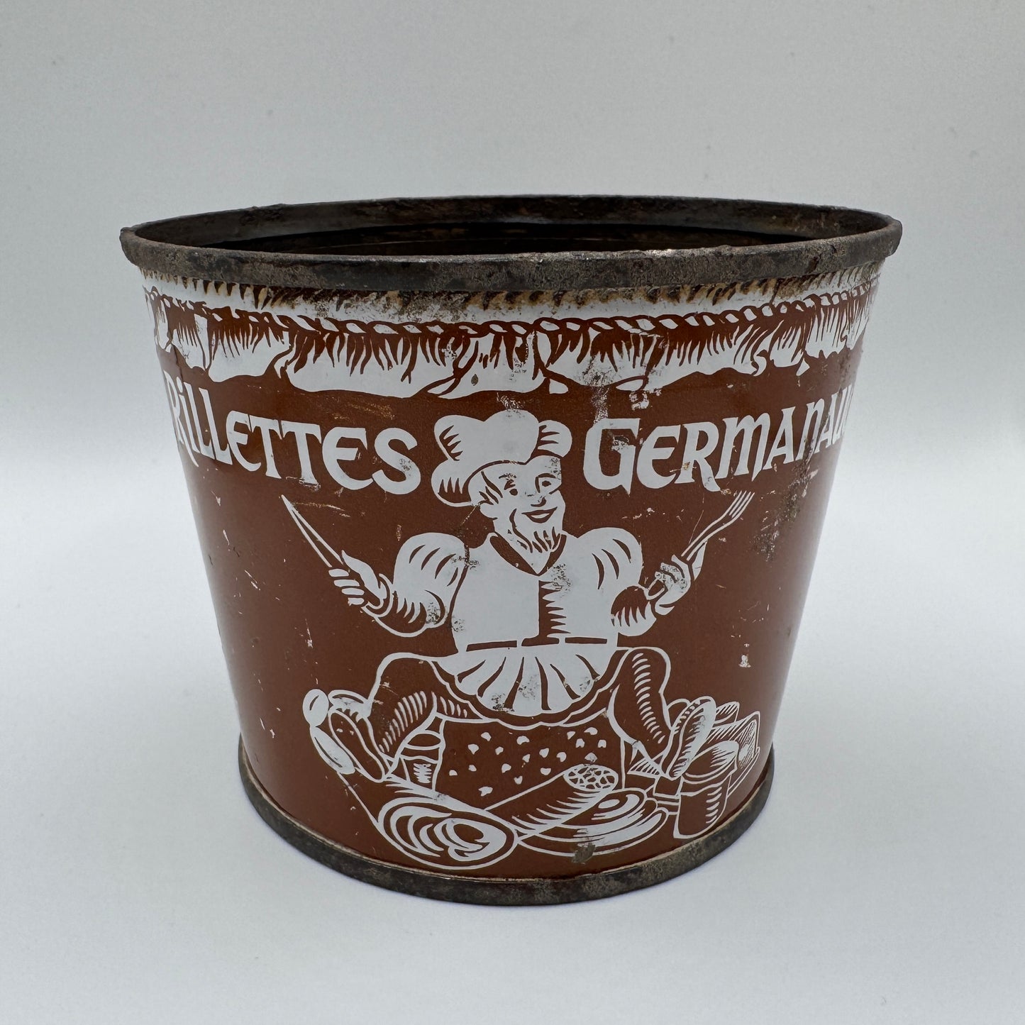 Pot de rillettes ancien en tôle - GERMANAUD à Herbault (41)