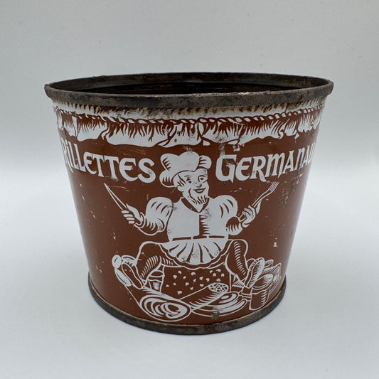 Pot de rillettes ancien en tôle - GERMANAUD à Herbault (41)