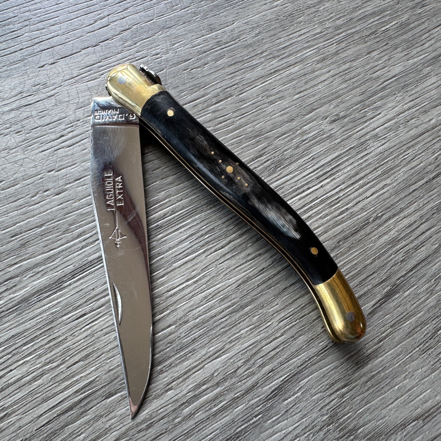 Couteau pliant laguiole G. David extra arbalète - Corne