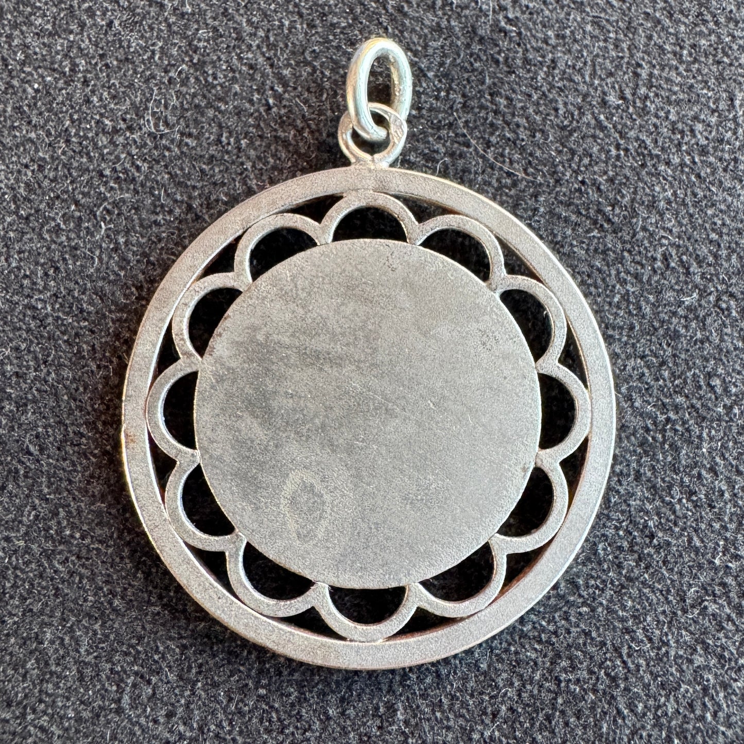 Médaille religieuse ancienne en argent « Sainte Vierge »