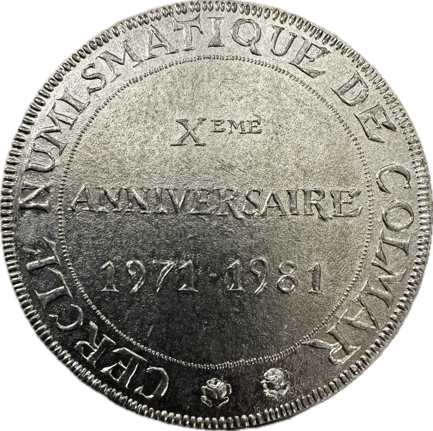 Médaille artistique en étain « vue de la Ville au 17eme  - cercle numismatique de Colmar »