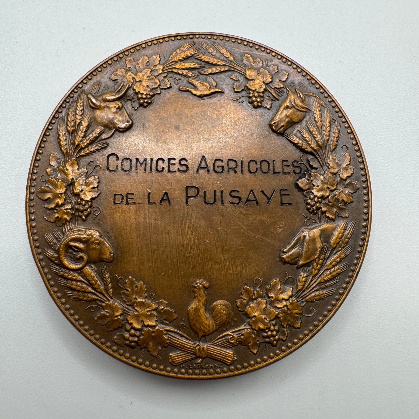 Médaille ancienne en bronze - Comice agricole de la Puisaye