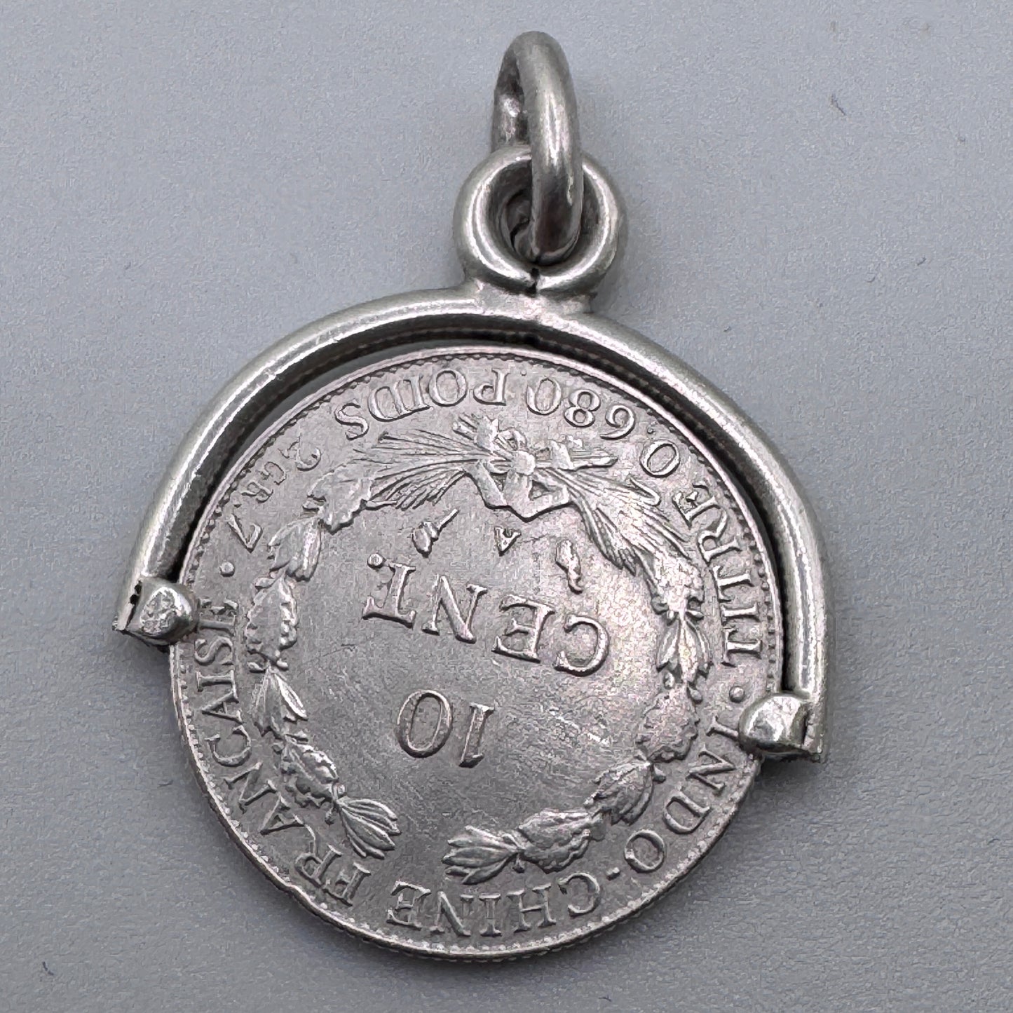 Pendentif ancien « monnaie Indochine » - argent massif