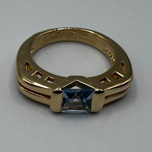 Bague en plaqué or - pierres et verroterie