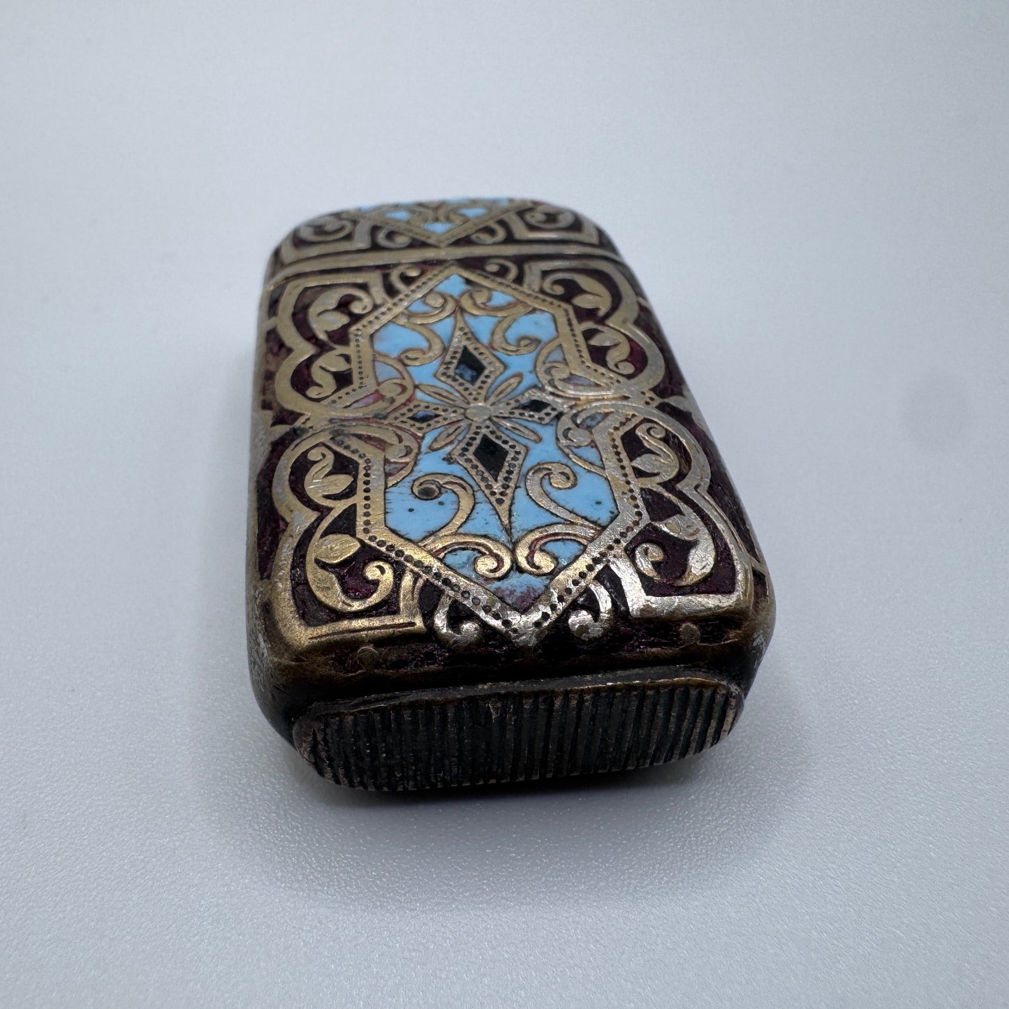 Pyrogène Ancien en laiton argenté cloisonné