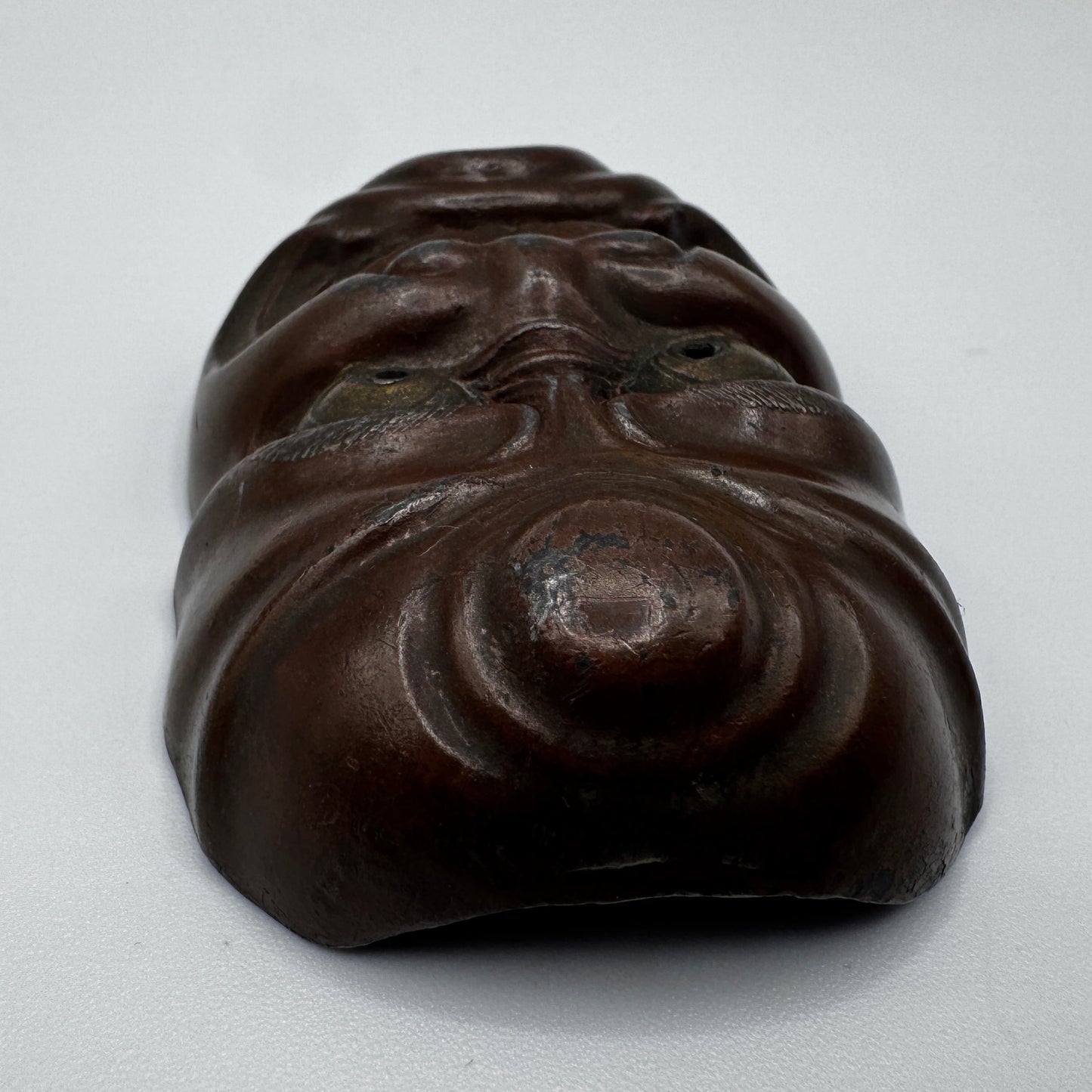 Masque Japonais Miniature Noh periode Meiji - bronze régule