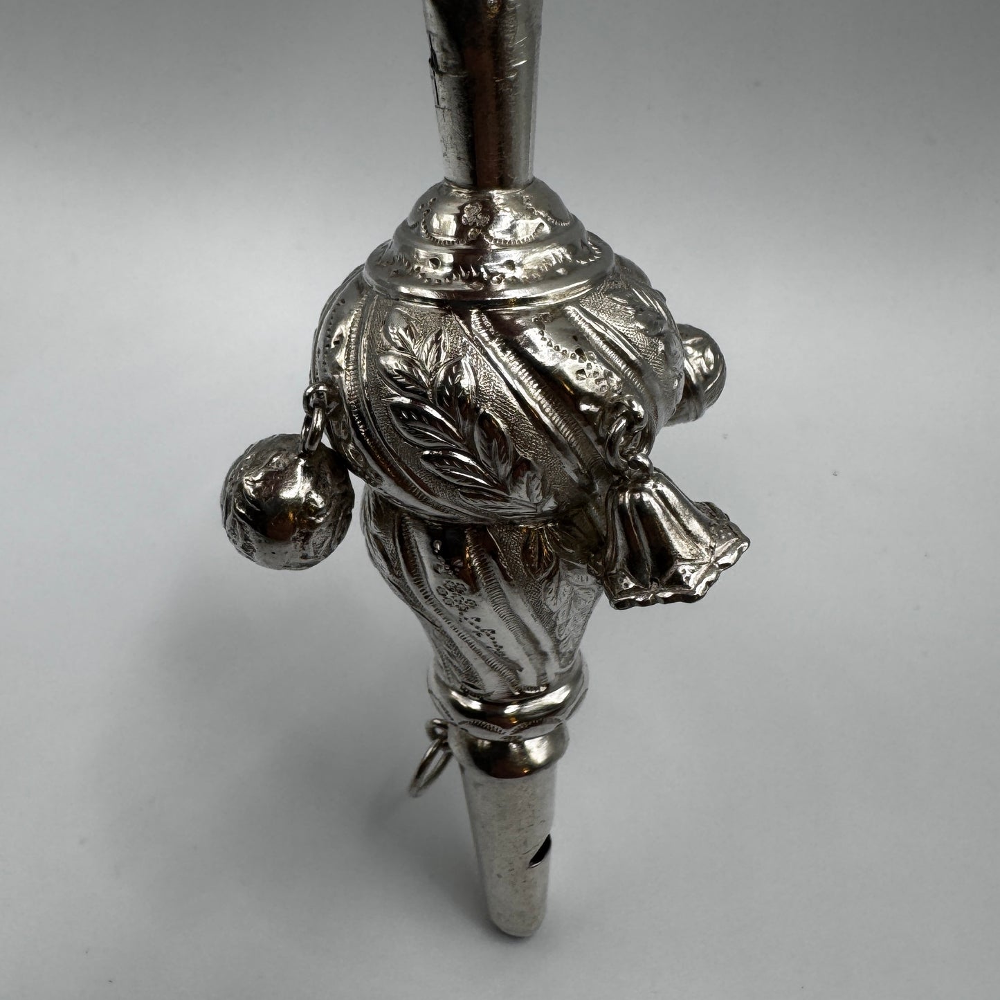 Rare Hochet sifflet ancien en Argent - époque 1900