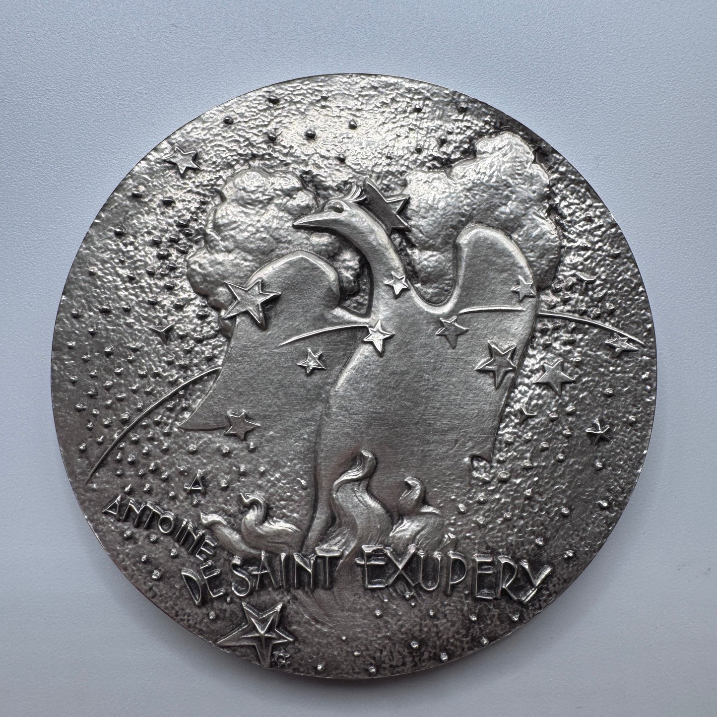 Médaille artistique en bronze argenté « Antoine de Saint Exupery »