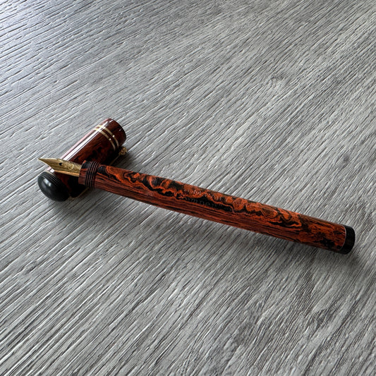 Stylo plume ancien rétractable en ébonite - J.M PAILLARD « semper » plume or