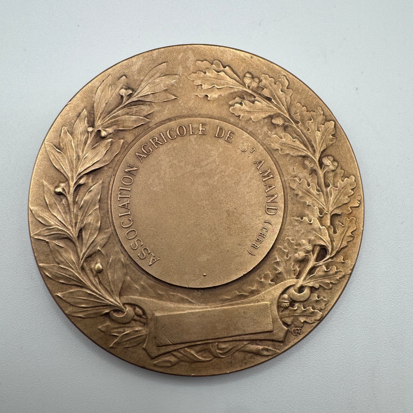 Médaille ancienne en bronze « association agricole de St Amand » - signée Rasumny
