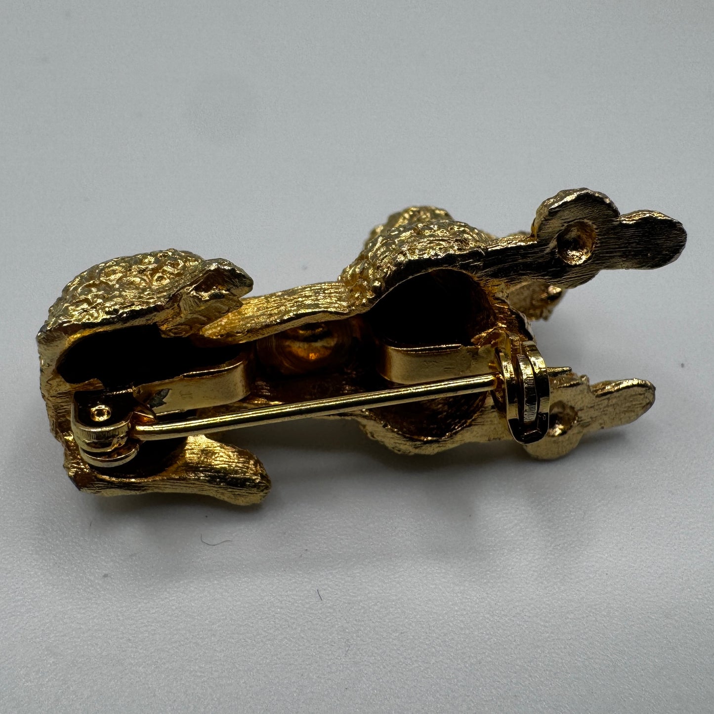 Broche créateur Vintage « caniche » - métal doré