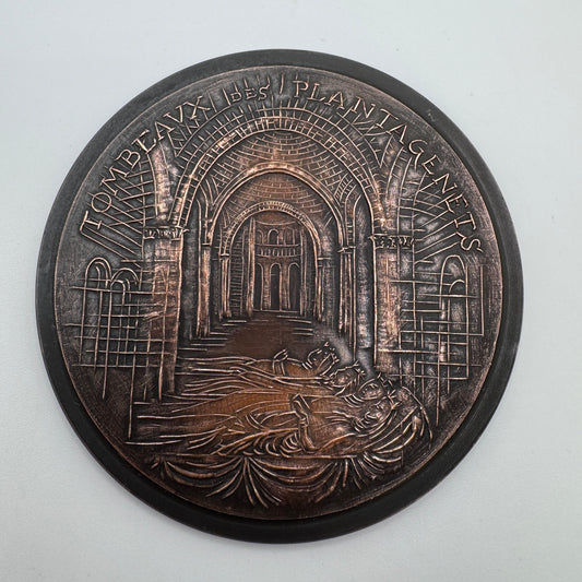Rare Médaille artistique en bronze « abbaye de Fontevrault - tombeaux des Plantagenets » - épreuve EE/100 ex