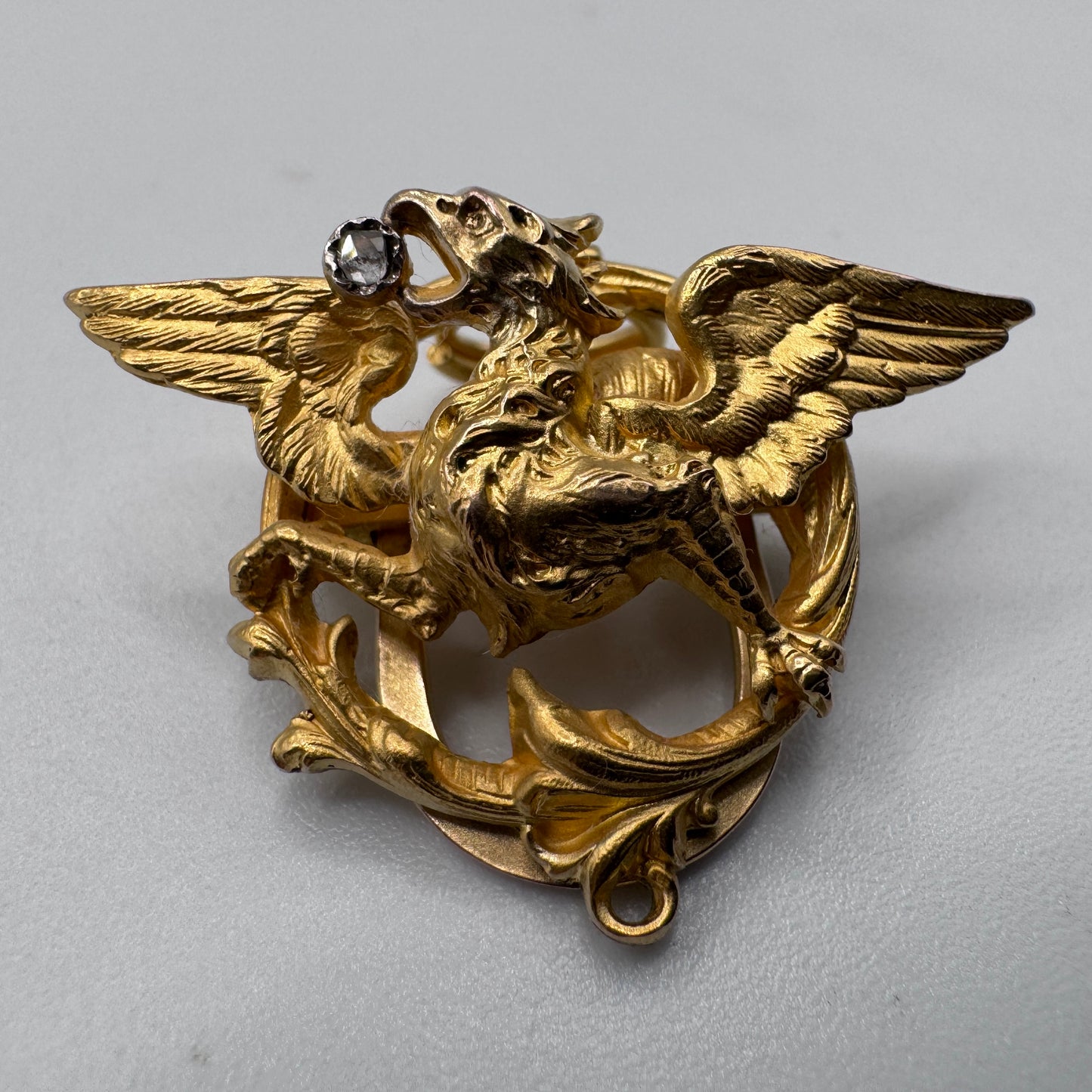 Passant de sautoir Art Nouveau « griffon » - plaqué or FIX