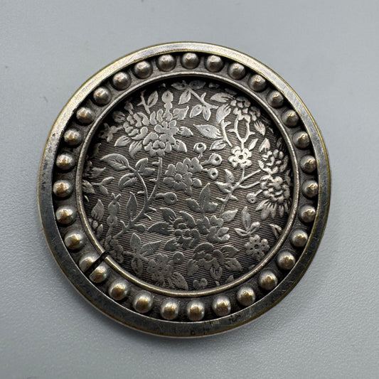 Bouton ancien vers 1900 - métal argenté
