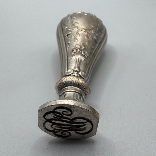 Cachet Sceau ancien monogrammé - métal argenté