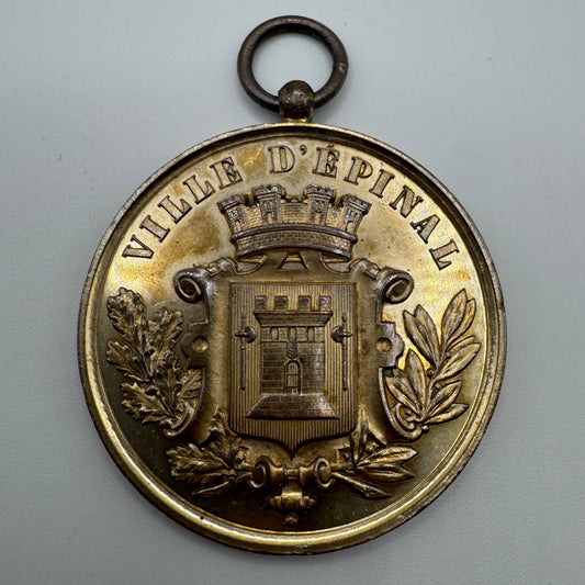 Médaille ancienne en cuivre « concours de musique d’ Épinal 1881 »