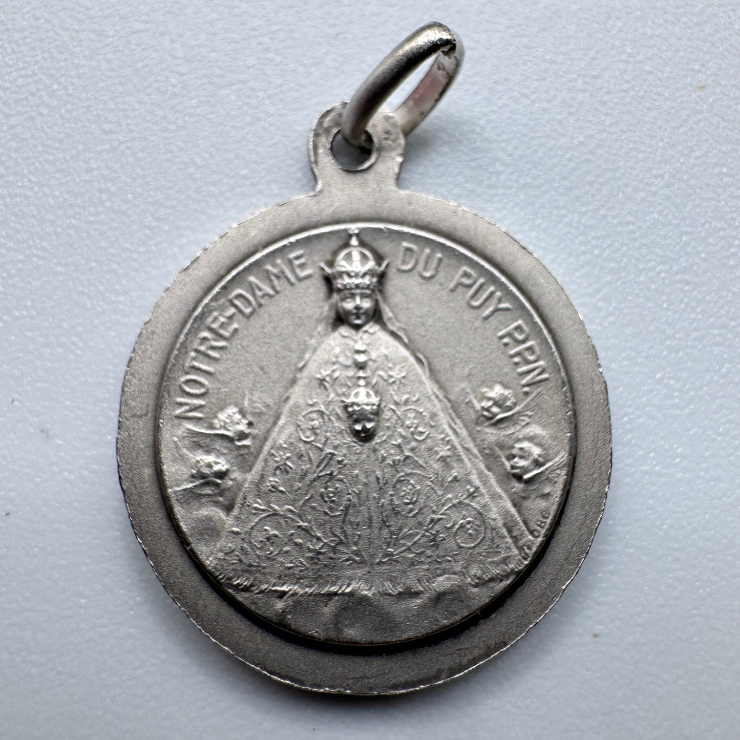 Médaille religieuse ancienne -  « Notre Dame de France » - argent
