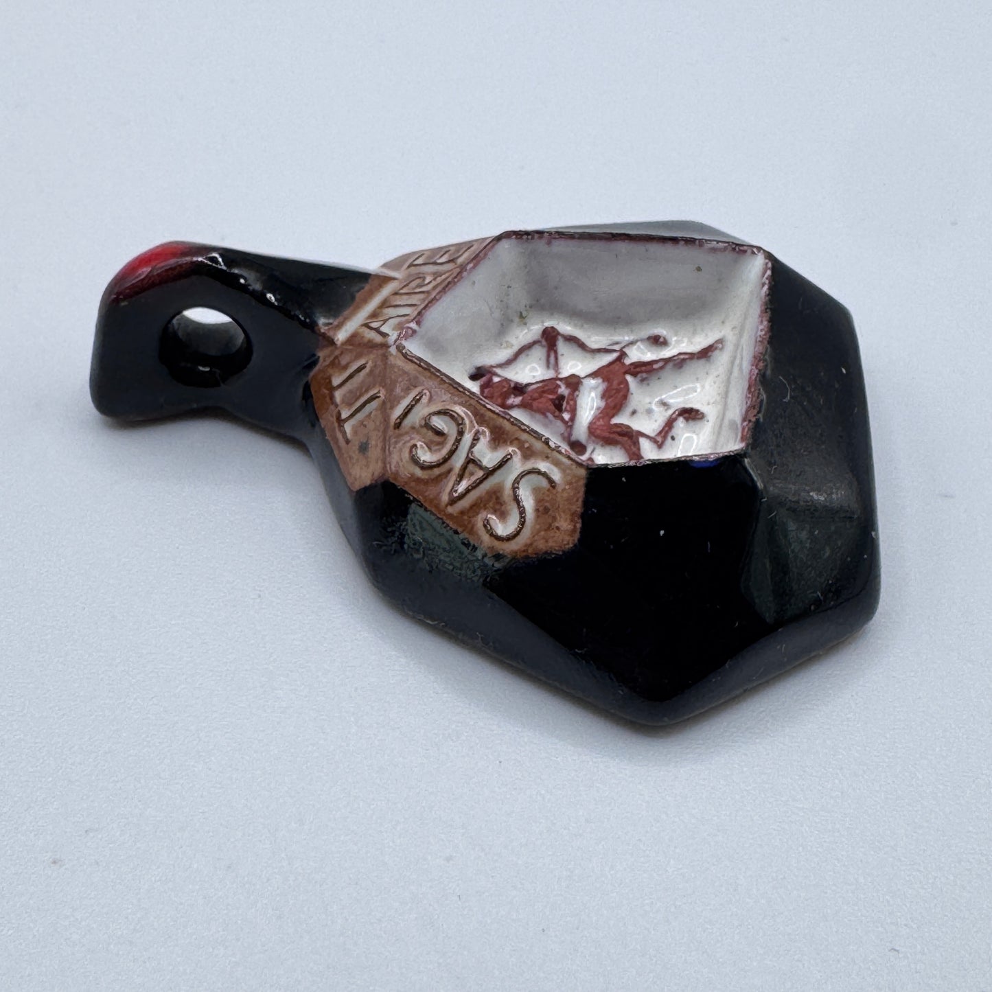 Pendentif astrologique « sagittaire  » émaillé signé de Pauf Urfer - céramiste d'art