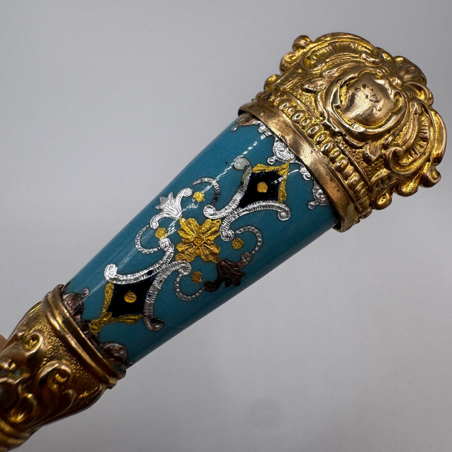 Superbe Cachet Sceau ancien vers 1850 - porcelaine émaillé