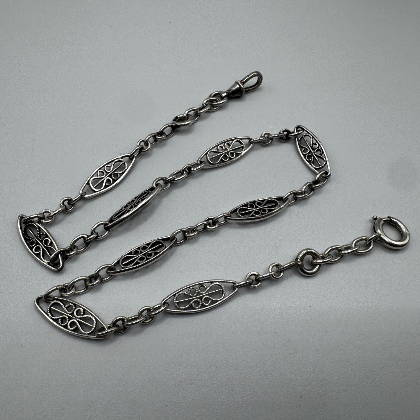 Chaine de montre à gousset ancienne - argent massif