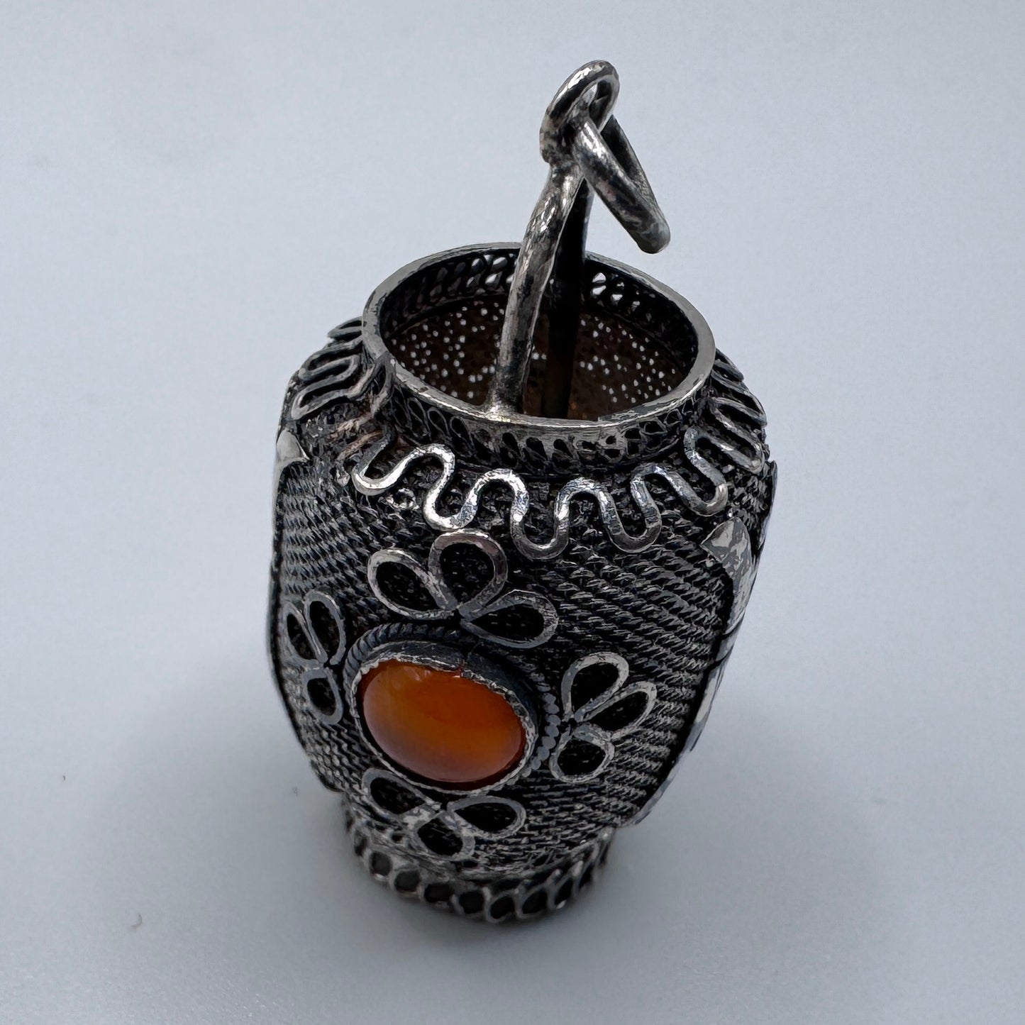 Rare pendentif ancien CHINOIS en argent massif
