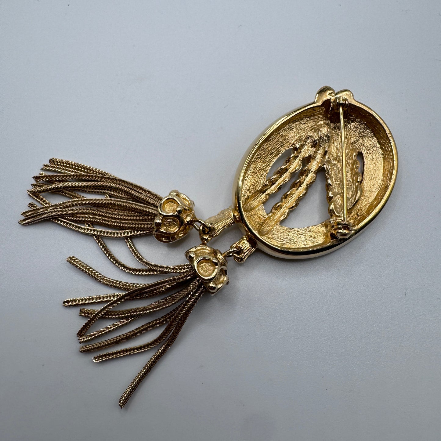 Superbe broche vintage CHRISTIAN DIOR - métal doré