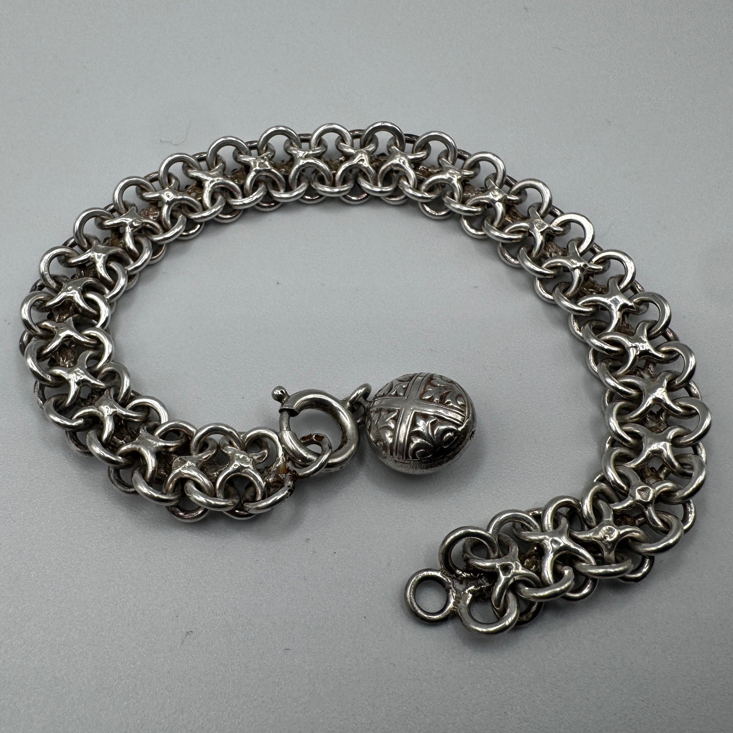 Bracelet ancien en argent vers 1900