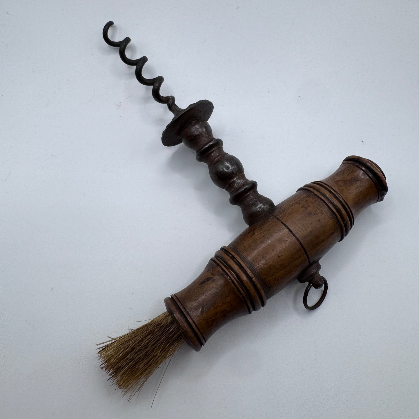 Rare Tire bouchon à brosse 18/19 eme - acier et bois