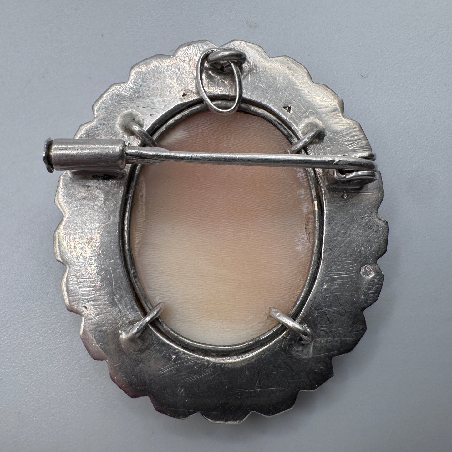 Broche ancienne camée - monture argent massif