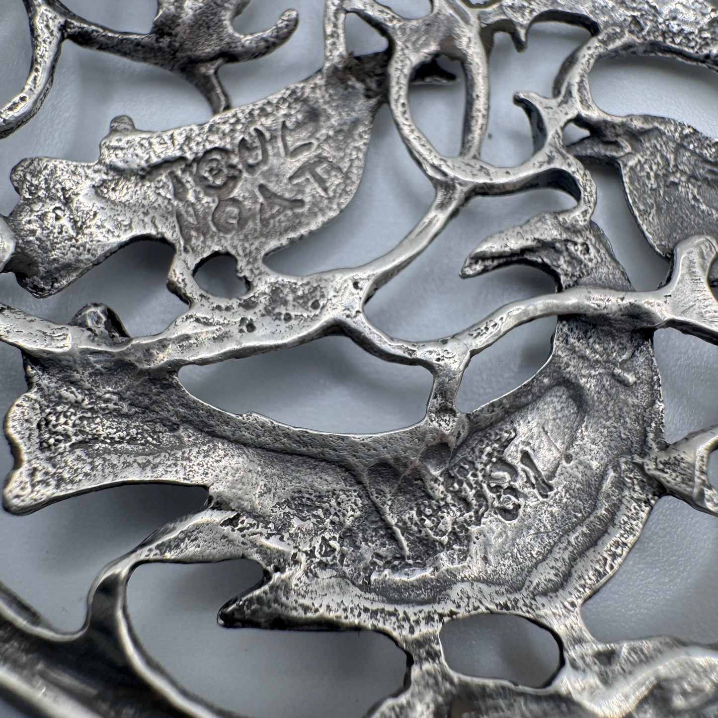 Grande Broche ancienne TOULHOAT « la volière » - argent massif