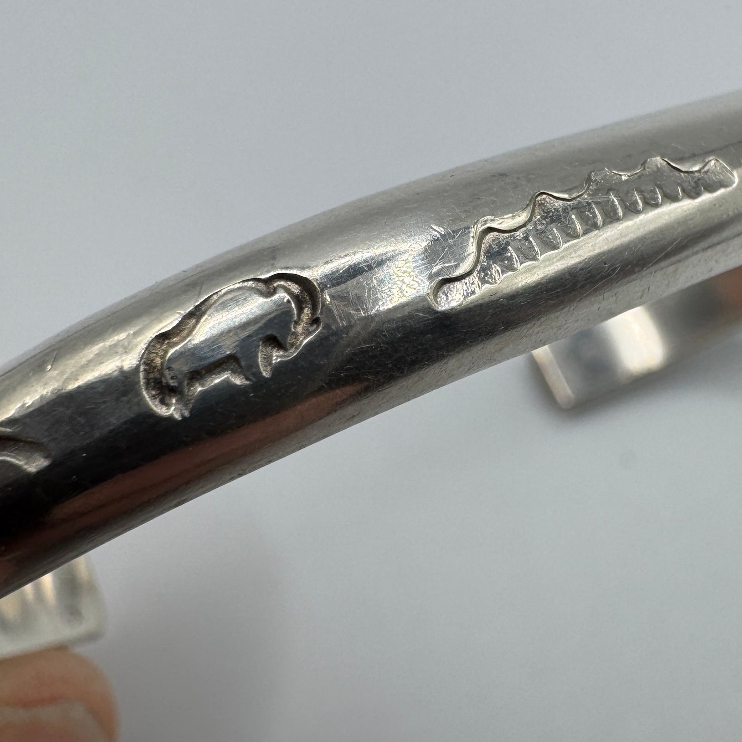 Bracelet jonc ancien en argent sterling - Fabrication artisanale américaine